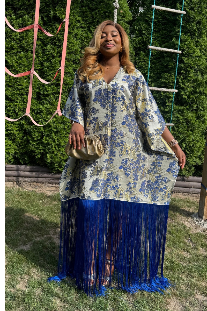 Sharon Navy Lux Damask Boubou