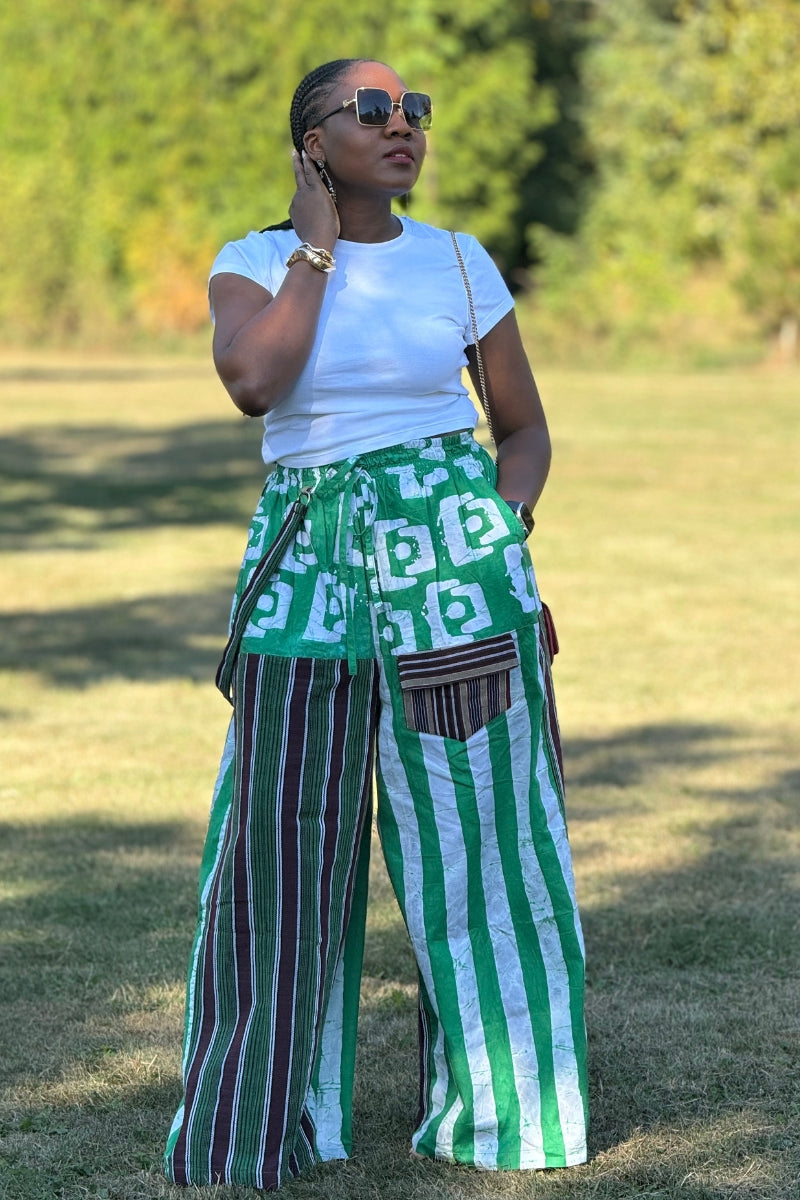 Asake Adire × Aso Oke Bold Palazzo Pants