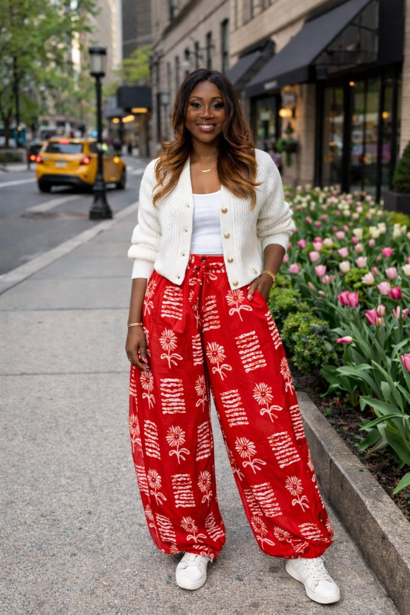 Keke Ankara Baggy Wide-leg Cut Palazzo Pants