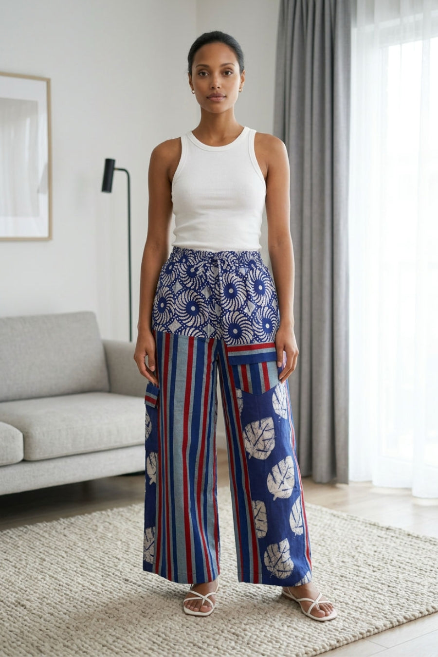 Adunni Adire × Aso Oke Bold Palazzo Pants (Copy)