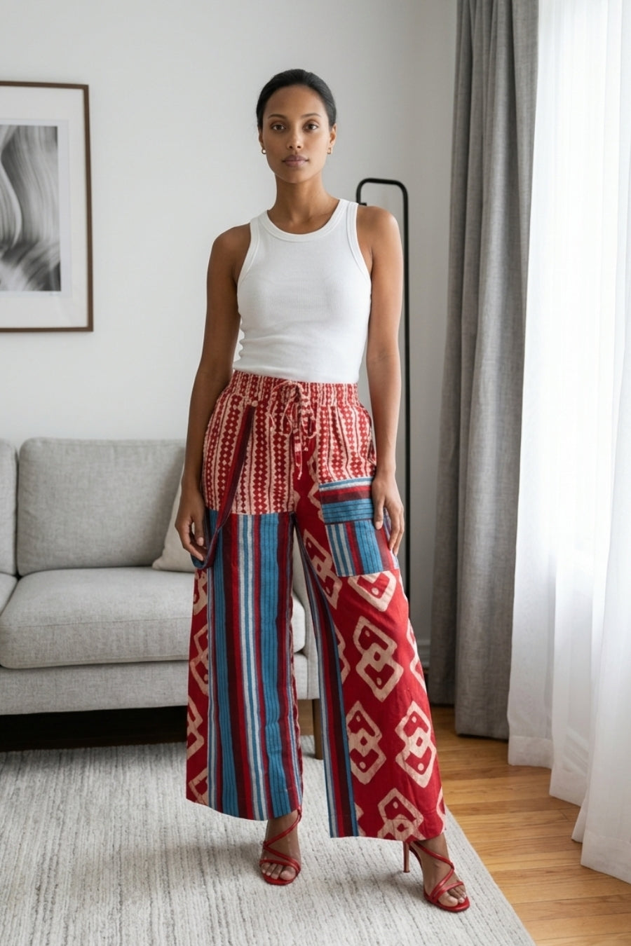 Adunni Adire × Aso Oke Bold Palazzo Pants (Copy)