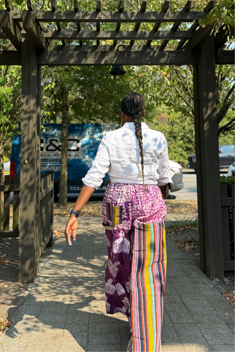 Asake Adire × Aso Oke Bold Palazzo Pants