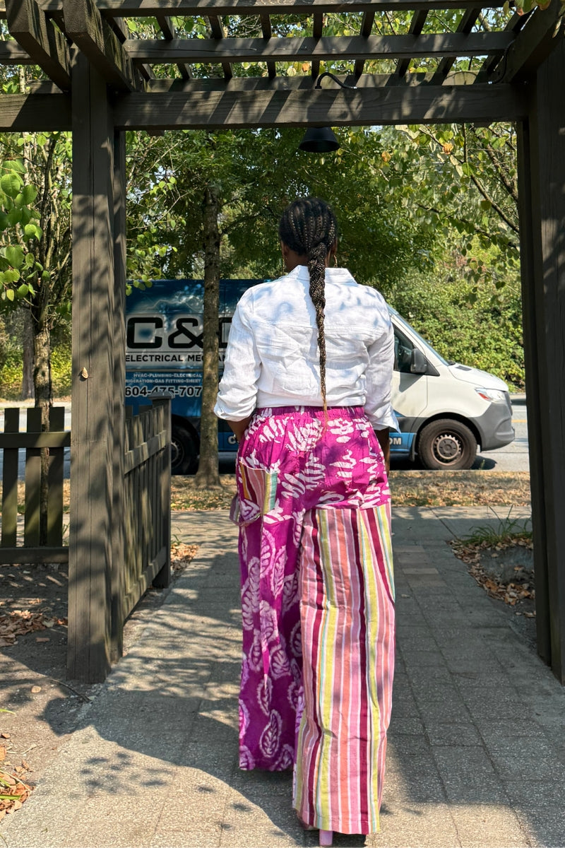 Asake Adire × Aso Oke Bold Palazzo Pants