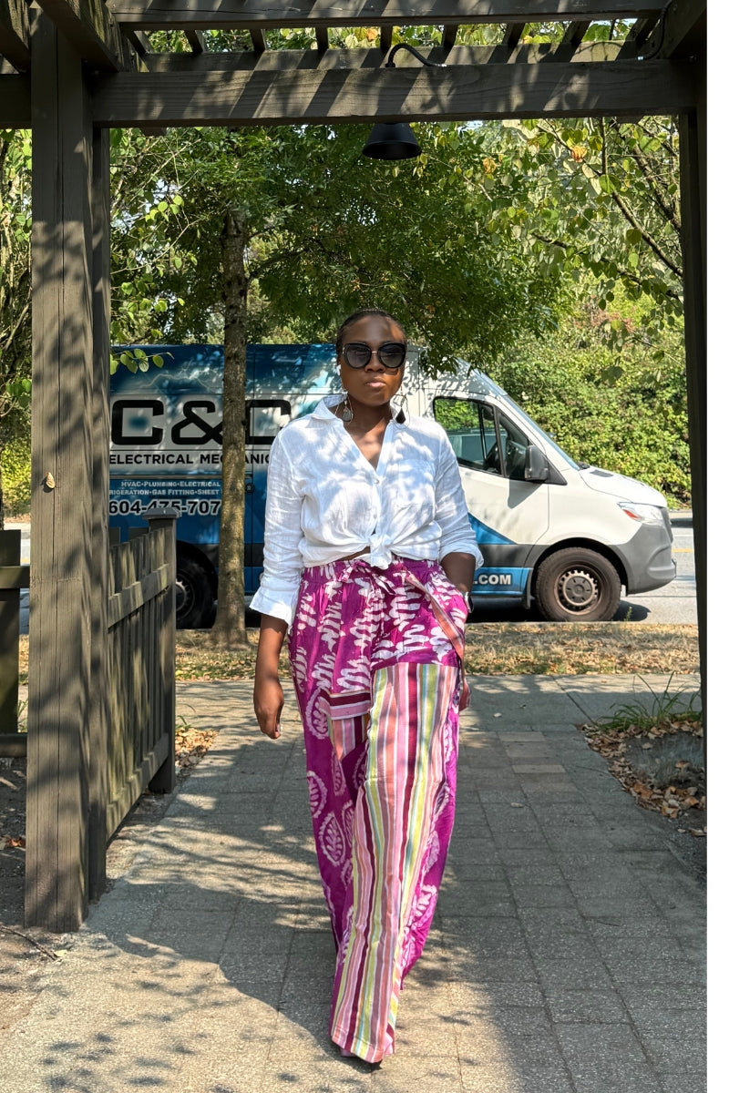 Asake Adire × Aso Oke Bold Palazzo Pants