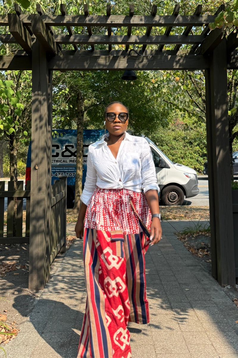 Asake Adire × Aso Oke Bold Palazzo Pants