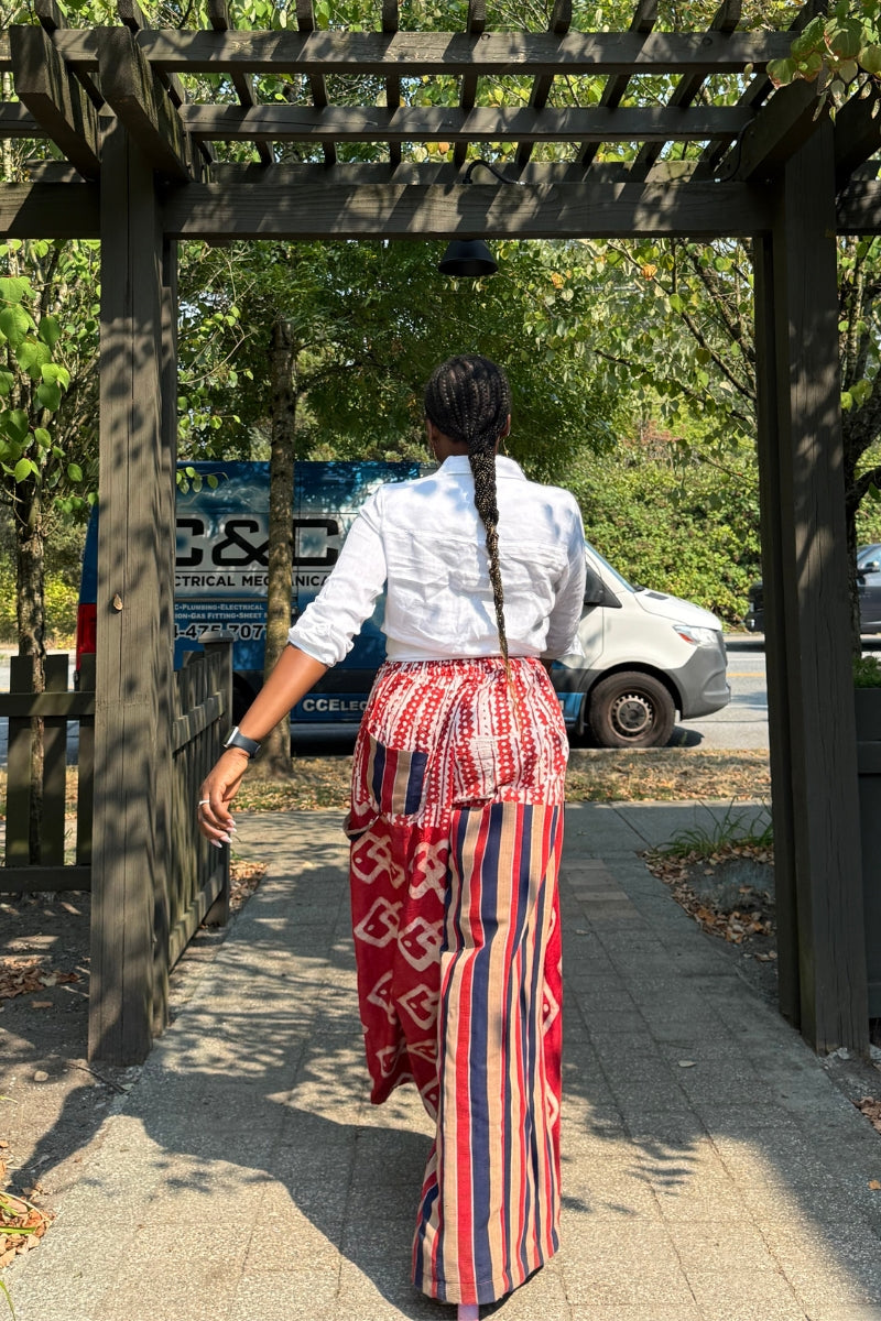 Asake Adire × Aso Oke Bold Palazzo Pants
