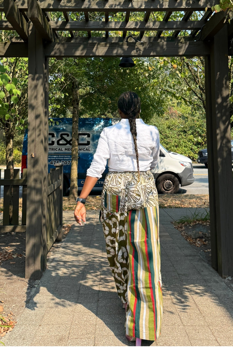 Asake Adire × Aso Oke Bold Palazzo Pants