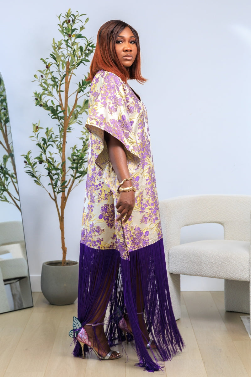 Sharon Purple Lux Damask Boubou