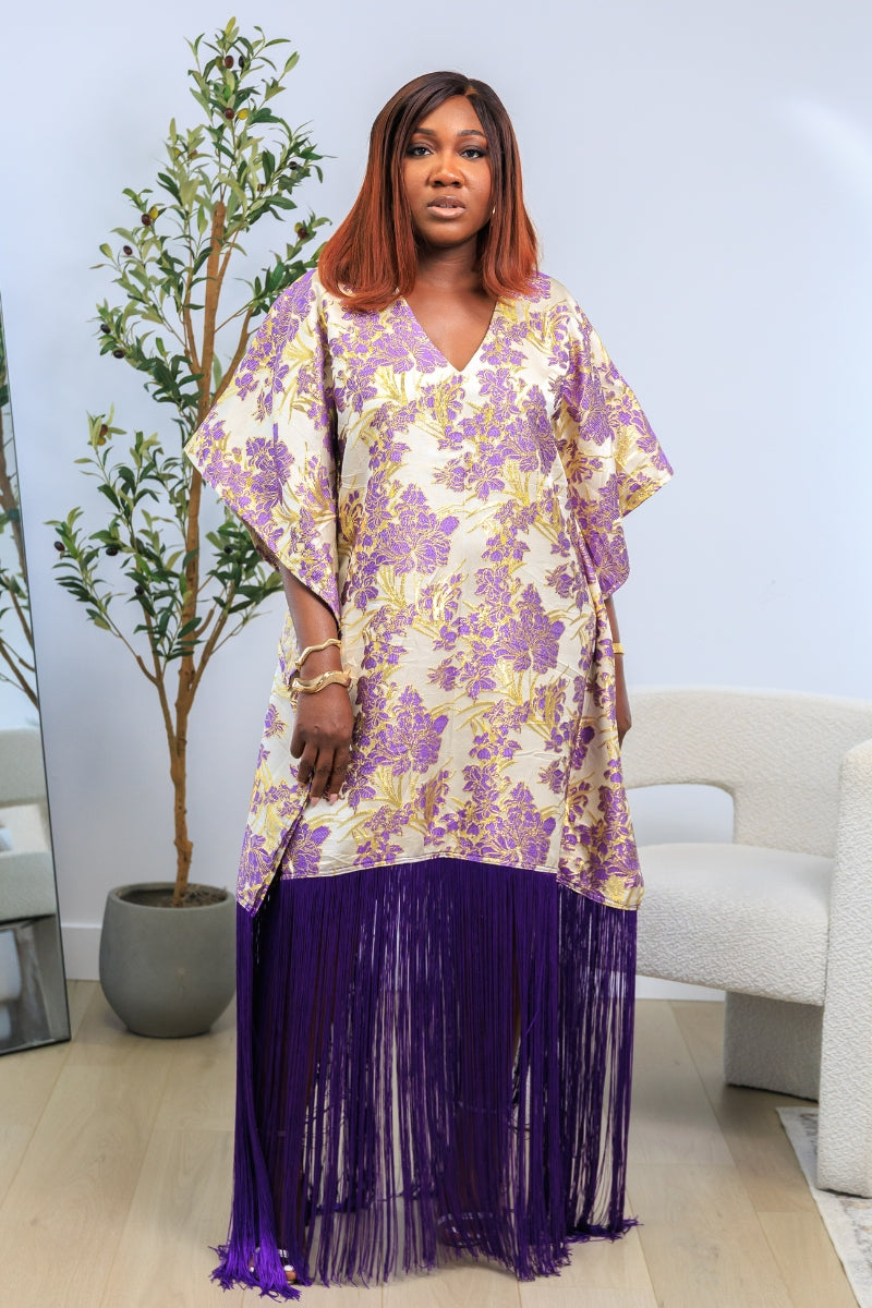 Sharon Purple Lux Damask Boubou