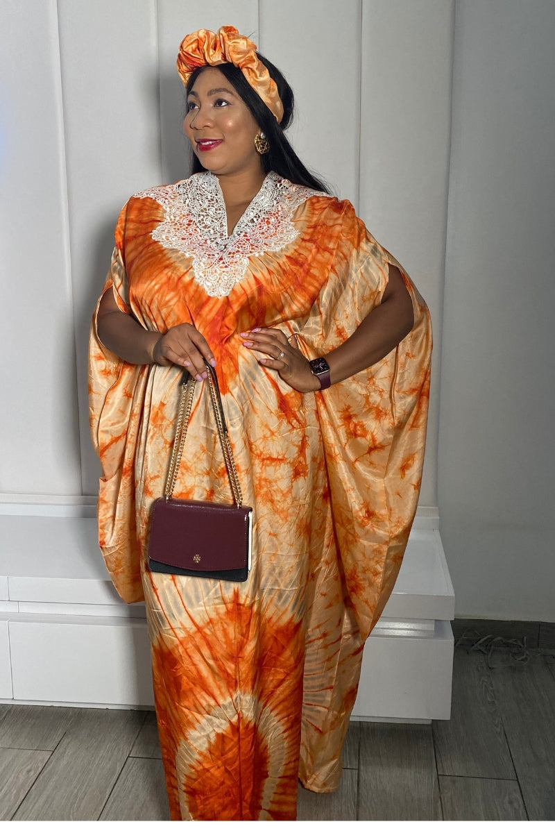 Aliya Adire Silk Kaftan