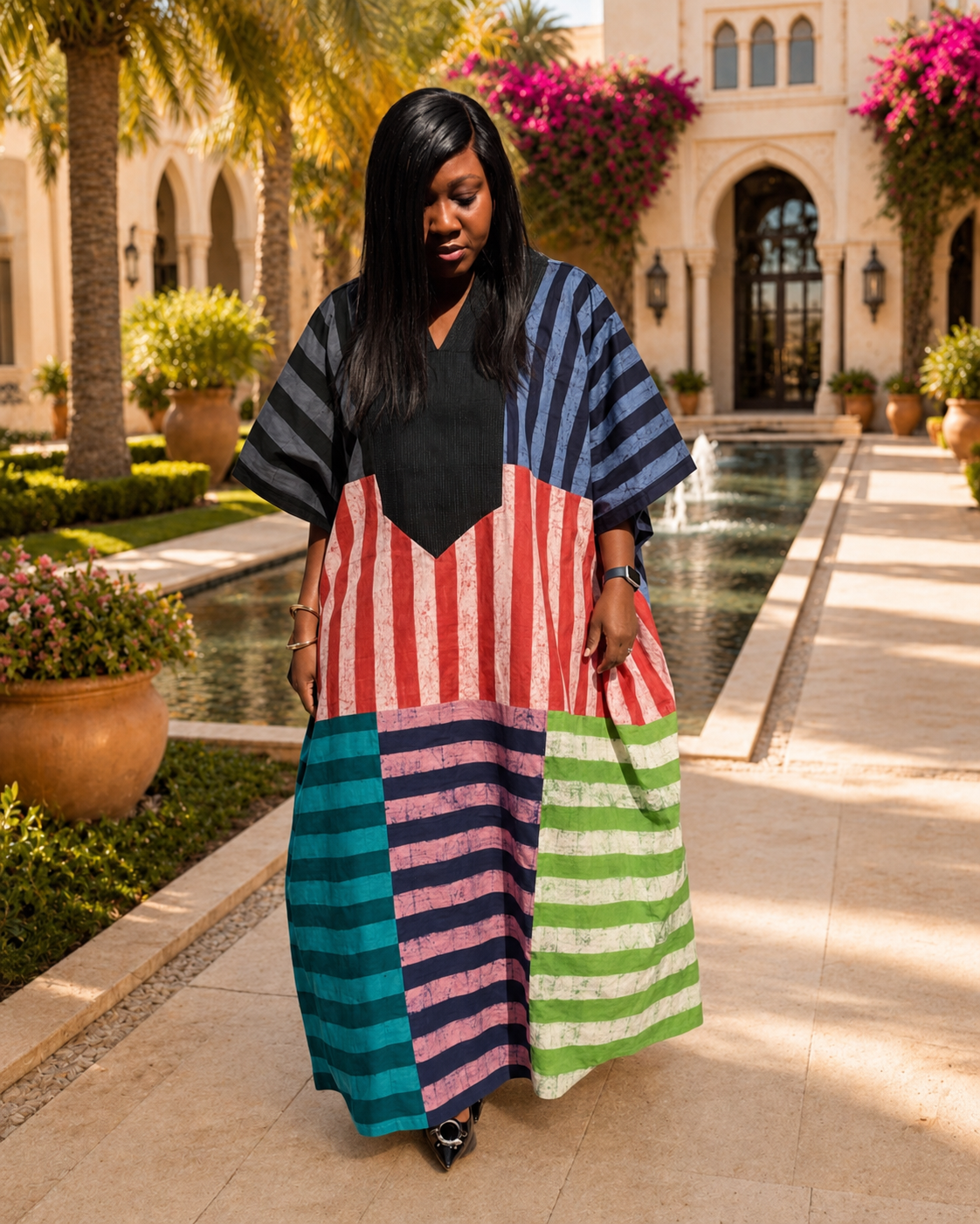 Msughter Handmade Adire Cotton Boubou Dress