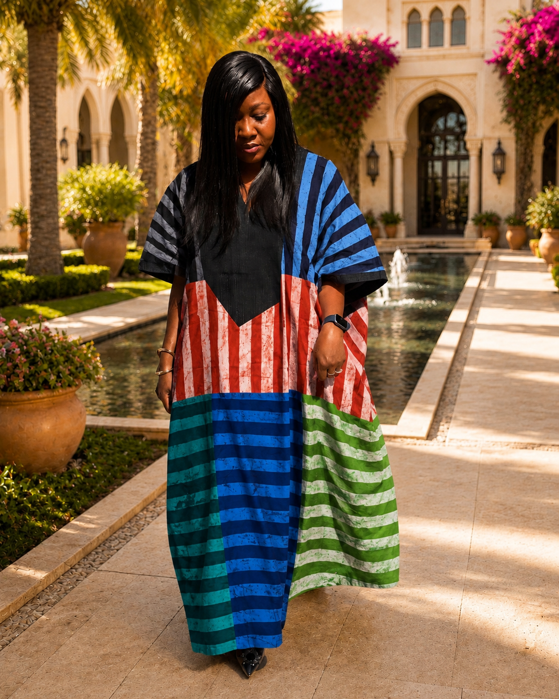 Msughter Handmade Adire Cotton Boubou Dress