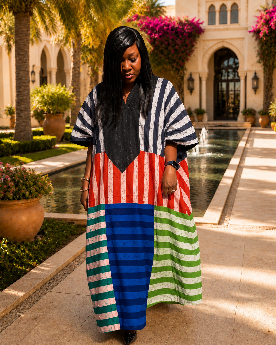 Msughter Handmade Adire Cotton Boubou Dress