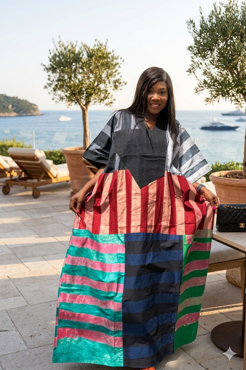 Msughter Handmade Adire Cotton Boubou Dress