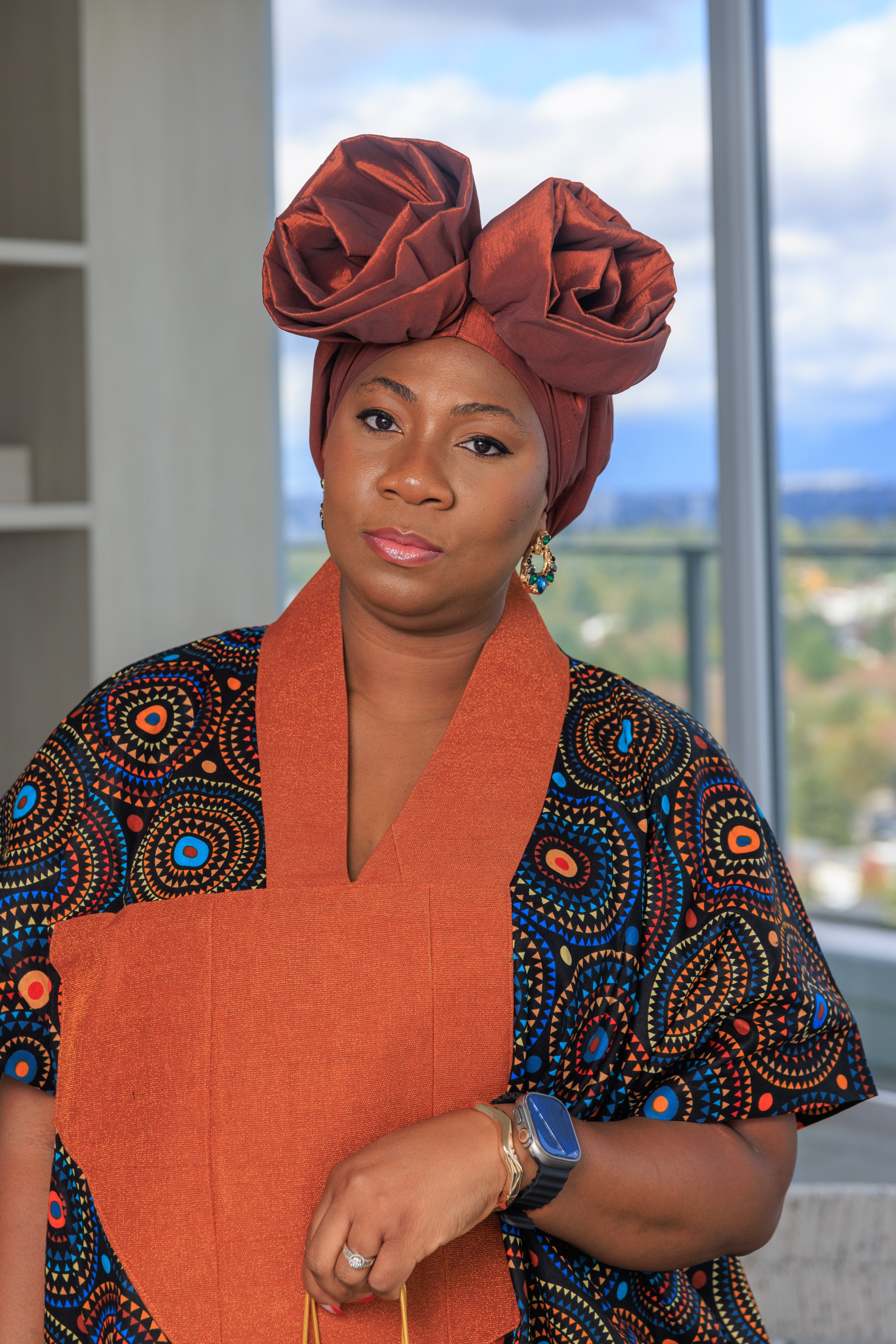 DUDUKE BEADED RUFFLE BAND TURBAN