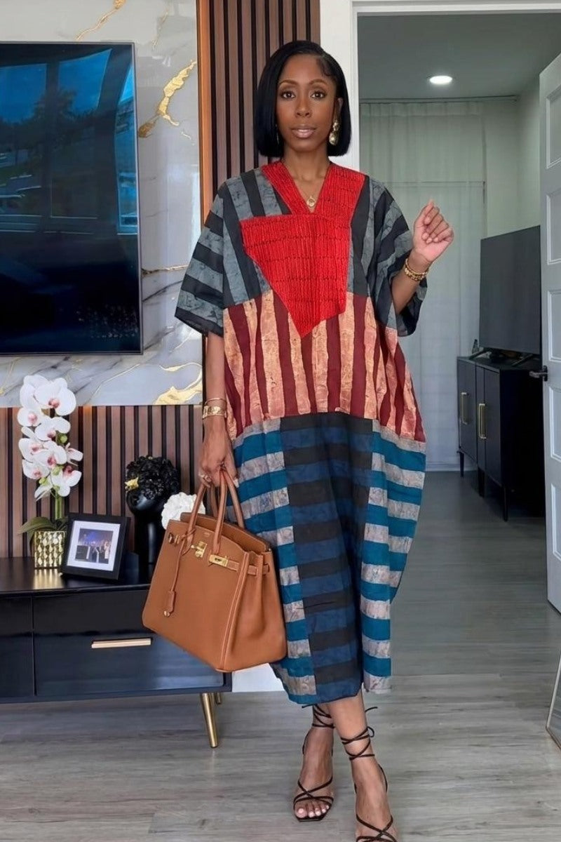 Msughter Handmade Adire Cotton Boubou Dress