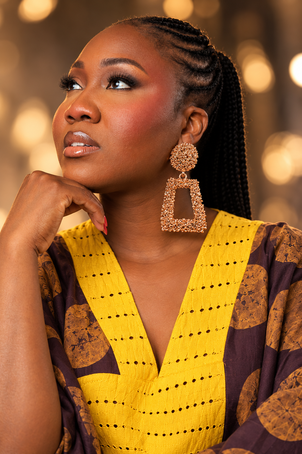 Textured Geometric Earrings, Rectangle Statement Drops, Modern Afro Chic Jewelry, Bold Lightweight Gift for Her