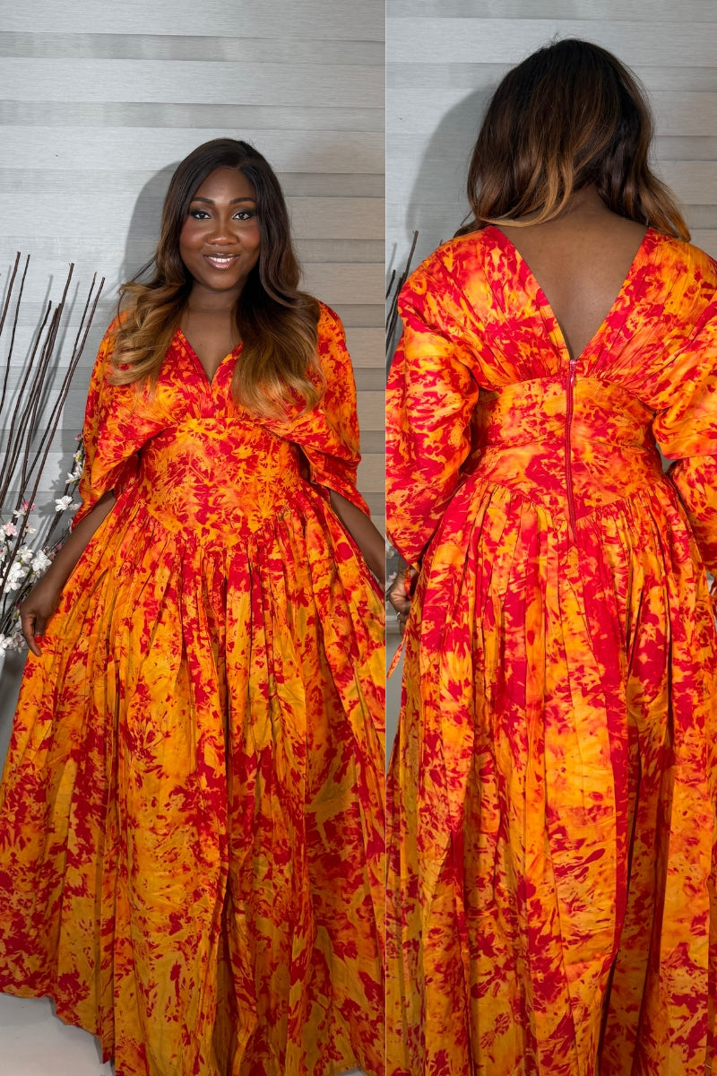 Sunset African Print Maxi Dress.