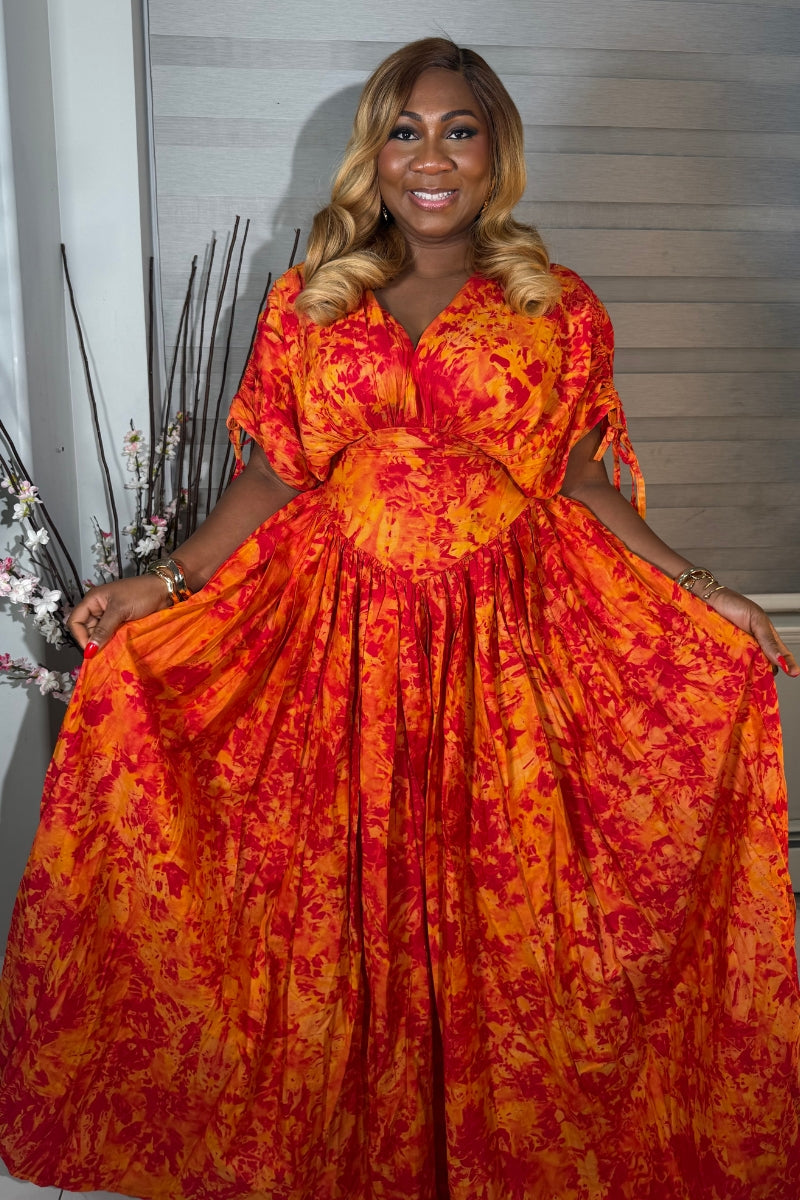 Sunset African Print Maxi Dress.