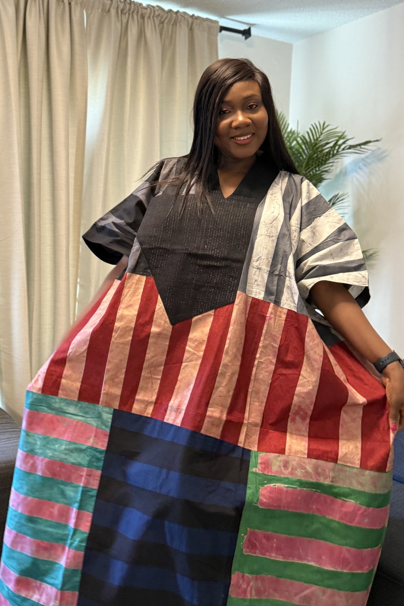 Msughter Handmade Adire Cotton Boubou Dress