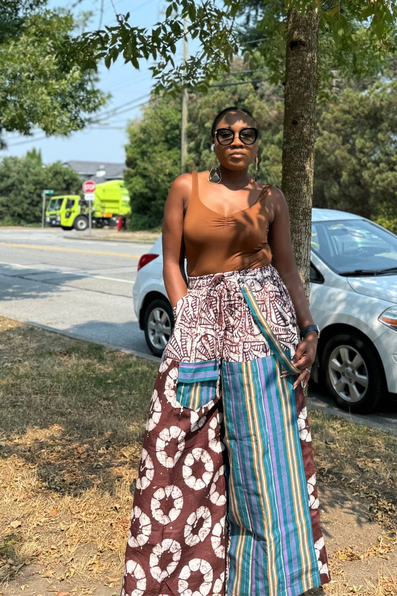 Asake Adire × Aso Oke Bold Palazzo Pants