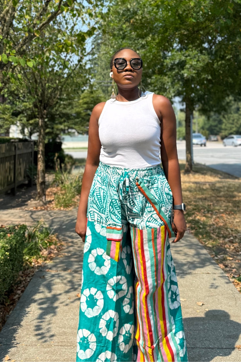 Asake Adire × Aso Oke Bold Palazzo Pants