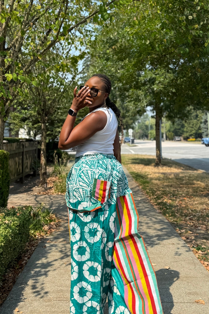 Asake Adire × Aso Oke Bold Palazzo Pants