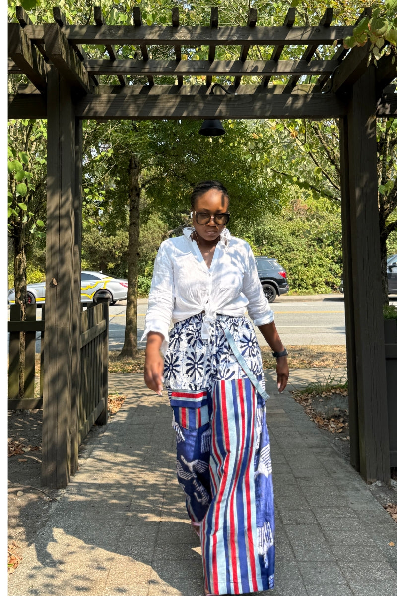 Asake Adire × Aso Oke Bold Palazzo Pants