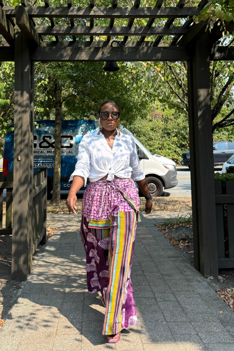 Asake Adire × Aso Oke Bold Palazzo Pants