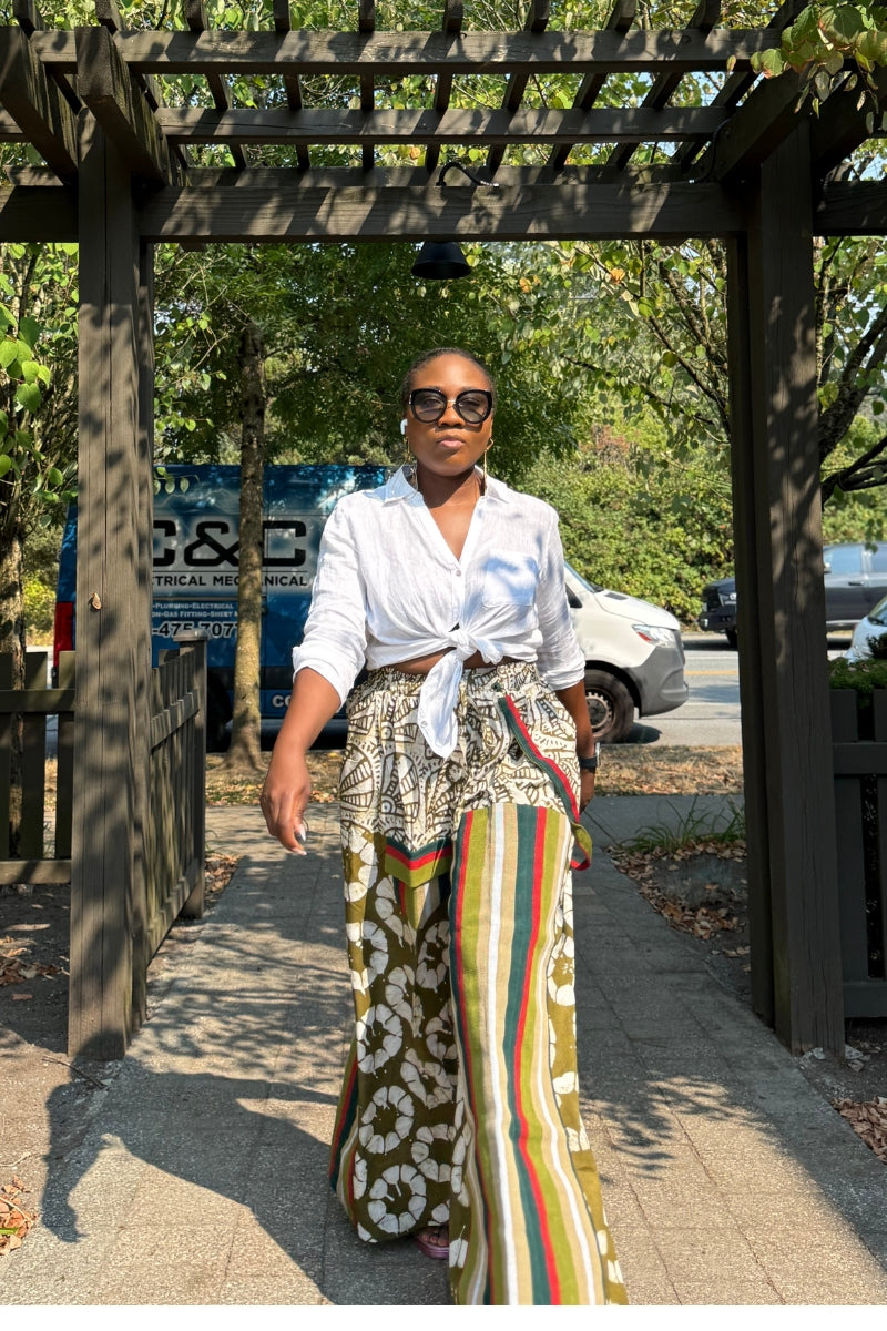 Asake Adire × Aso Oke Bold Palazzo Pants