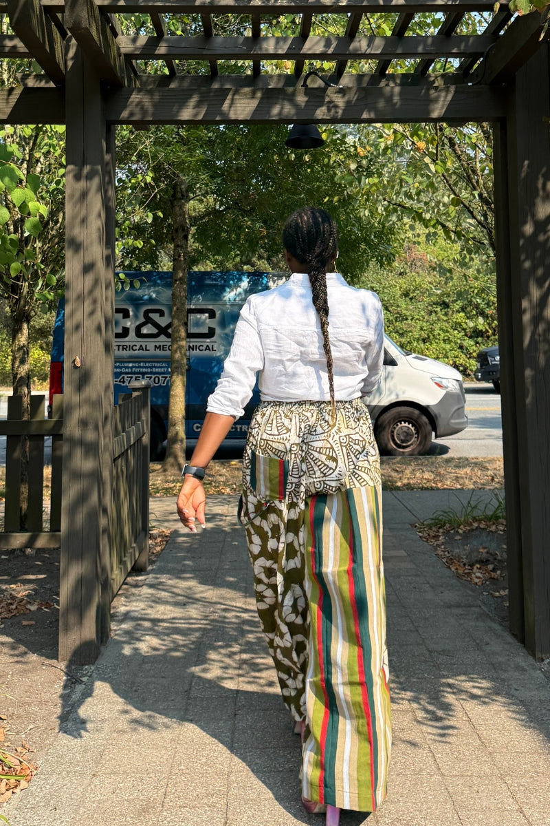 Asake Adire × Aso Oke Bold Palazzo Pants