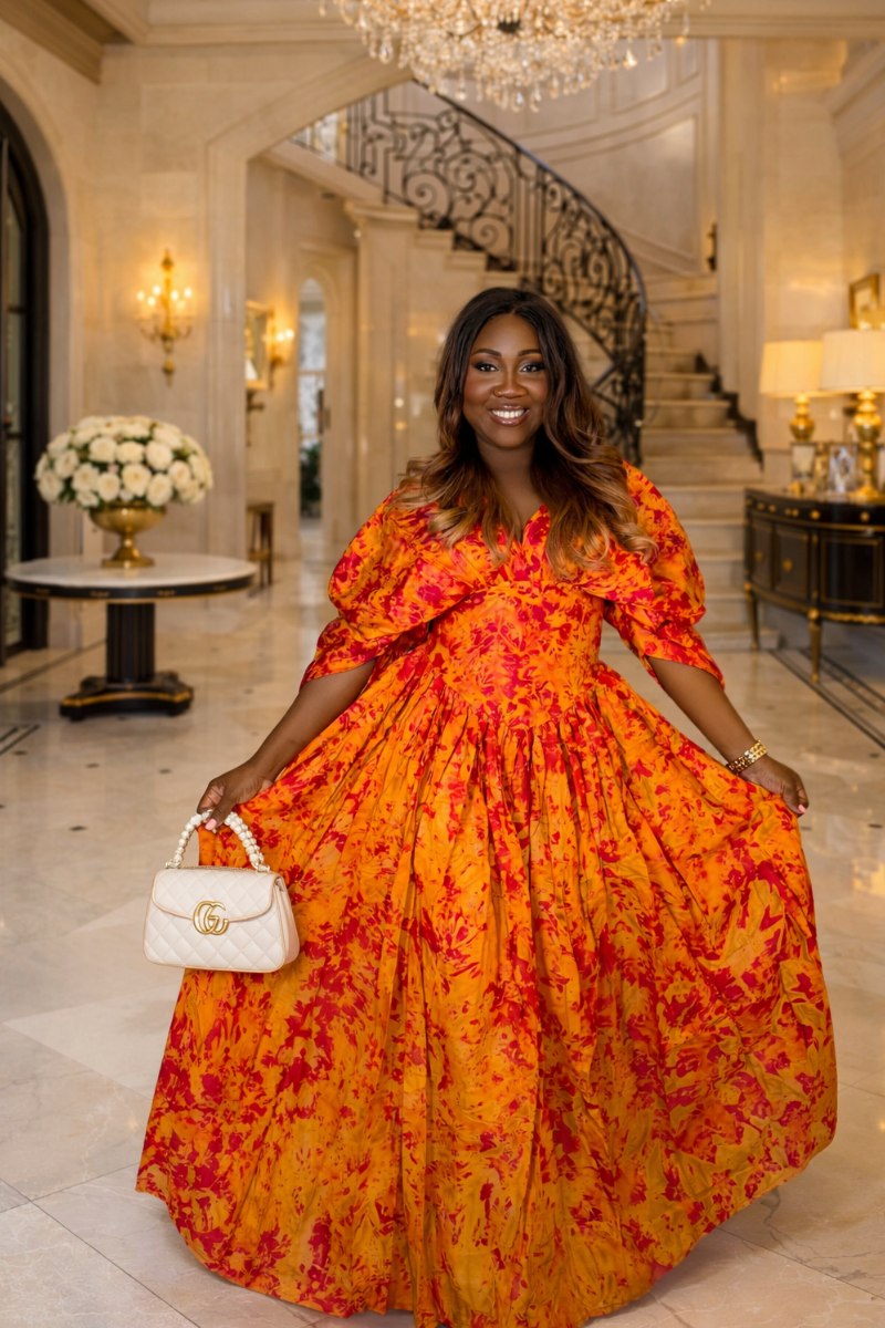 Sunset African Print Maxi Dress.