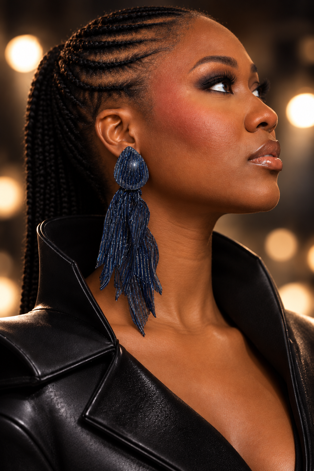 Pleated Tassel Earrings, Long Fringe Statement Drops, Fabric Fan Earrings, Bold Lightweight Fashion Jewelry